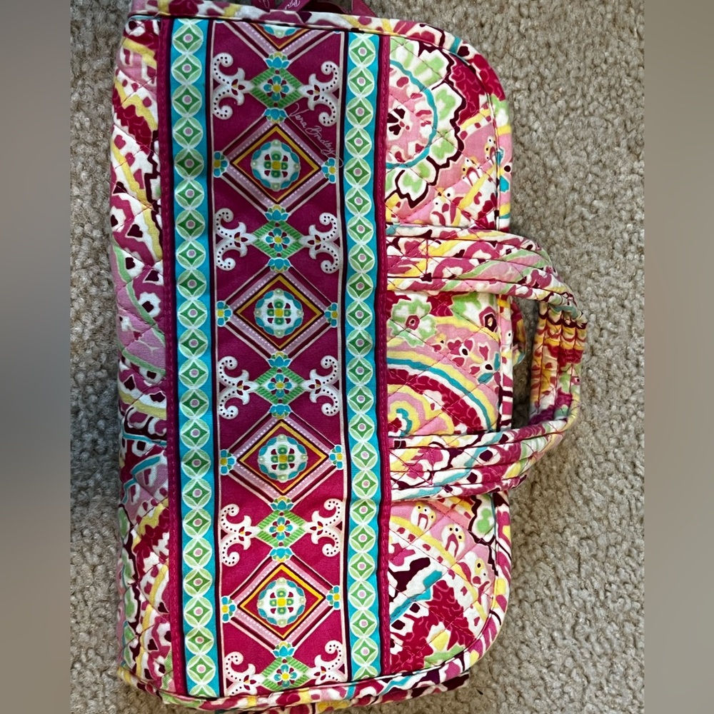 Vera Bradley Trifold Travel Organizer Toiletry Makeup Hanging Bag Pink